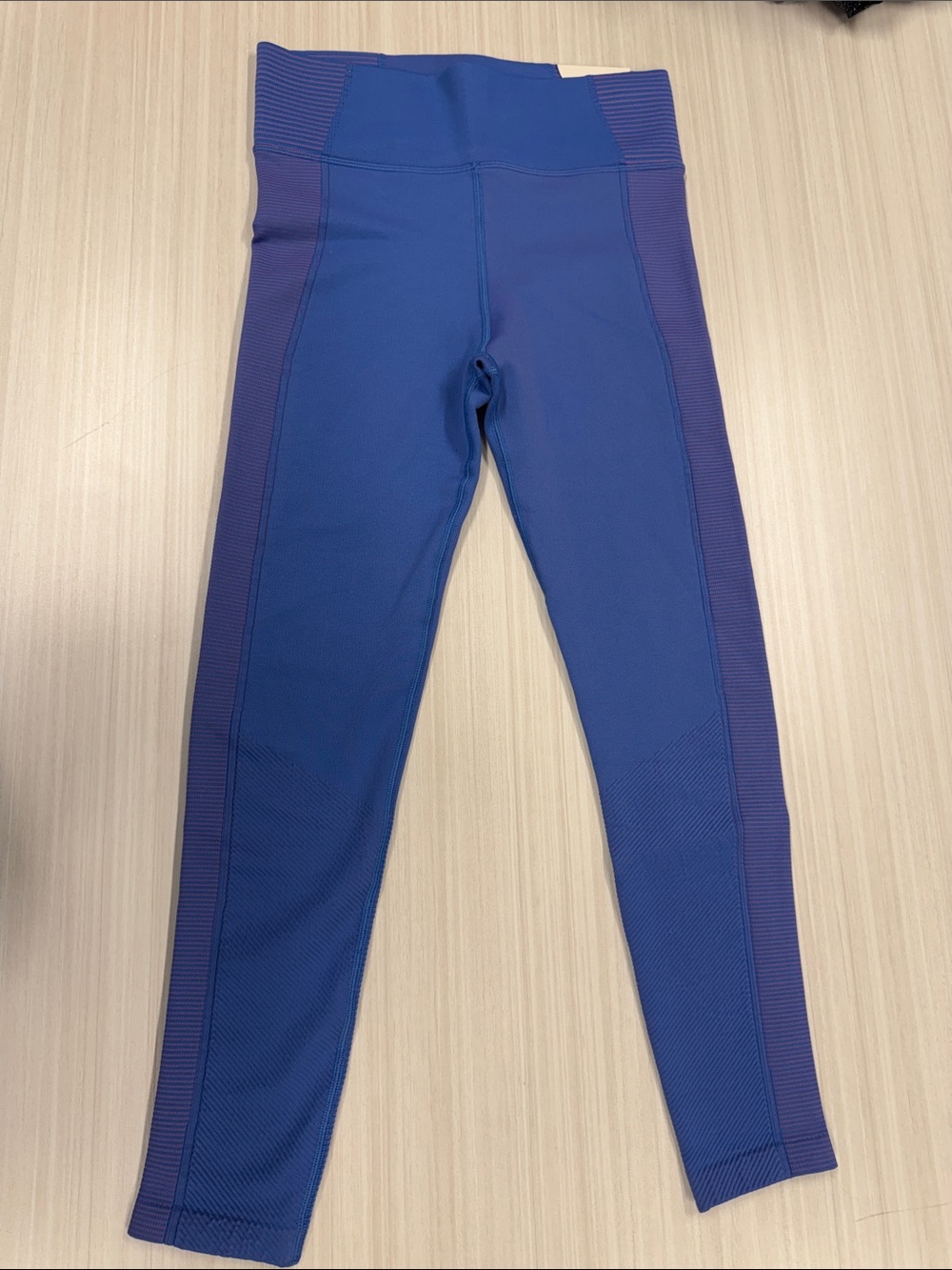 aerie Blue and Purple High-Waist Performance Leggings.